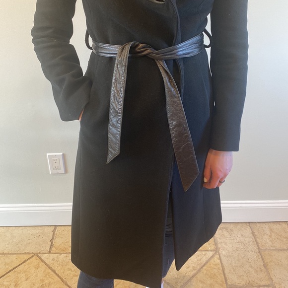 Mackage long black wool nylon & cashmere blend size Small - Picture 5 of 11